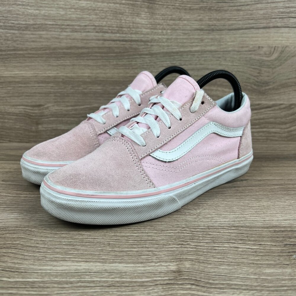 Vans Kids Pink Ward Suede Canvas Low Top Skate Shoe